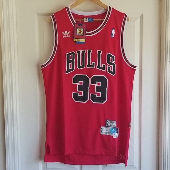 SCOTTIE PIPPEN CHICAGO BULLS RED THROWBACK JERSEY - Picture 2 of 4